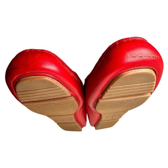 Flag Ltd Morgan Red Leather Square Toe Penny Loafer Driving Moc Women Sz 8 Prep - Picture 11 of 11